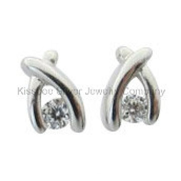 Boucles d&#39;oreilles élégantes en argent sterling avec pendentifs en gemme (E7418)